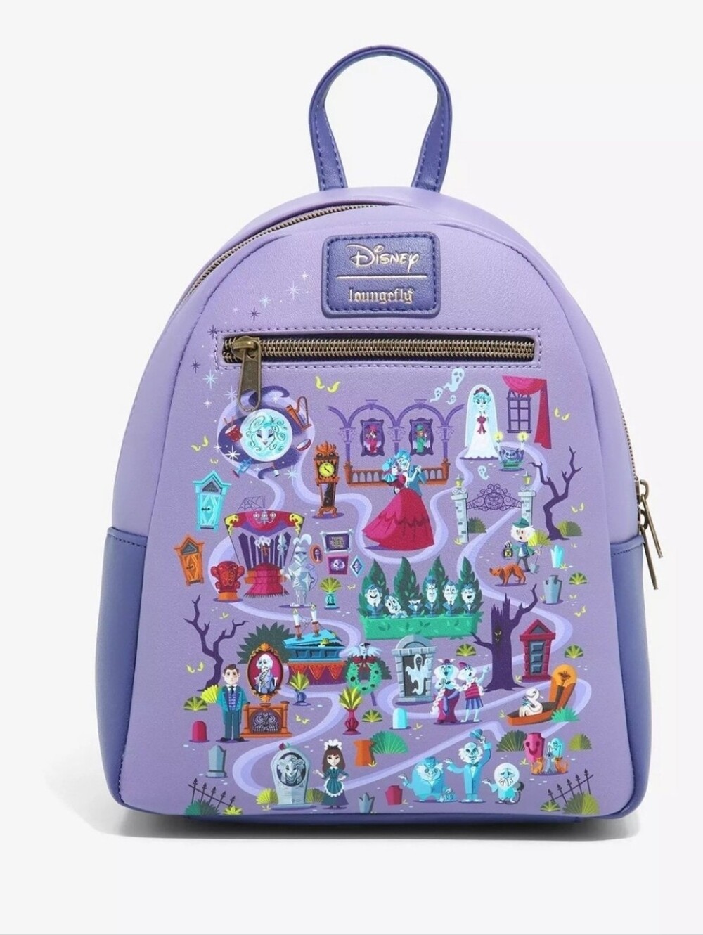 Loungefly Purple Haunted Mansion Graveyard Map Mini Backpack and Wallet Set